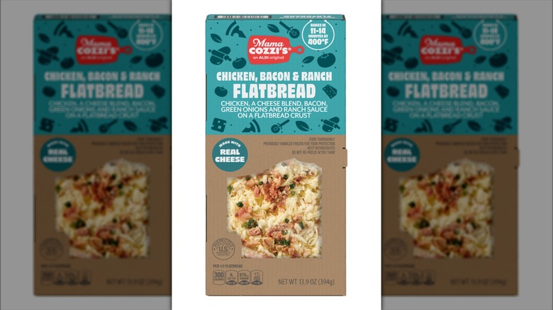 Aldi flatbread in packaging on white background