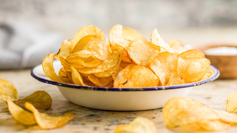 Potato chips in a bowl