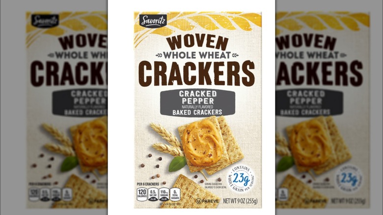 Aldi Woven Wheat crackers in a box