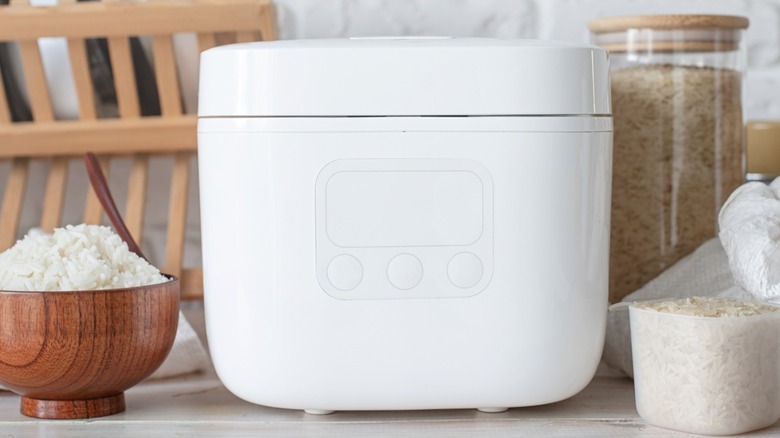 rice cooker on kitchen counter