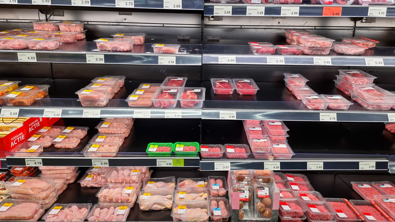 Meat section at Dutch Aldi