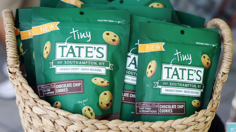 Tate's Bake Shop tiny chocolate chip cookies in a basket