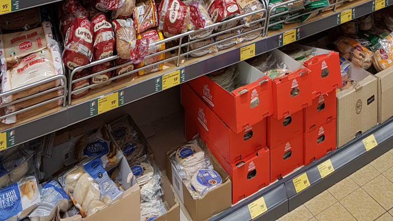 Bread section at Aldi