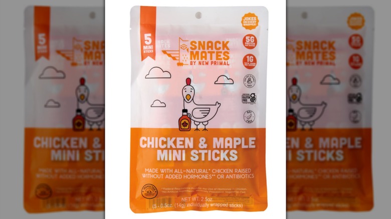 Package of The New Primal Snack Mates Chicken and Maple mini sticks