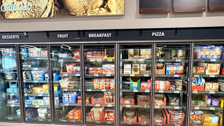 Aldi freezer aisles in a store