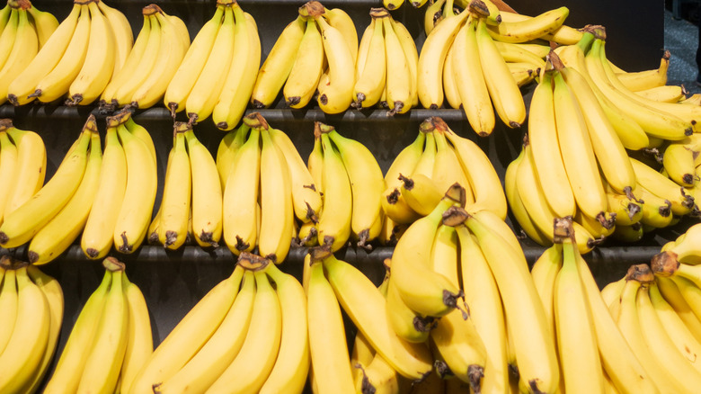 Bananas on display at an Aldi in Australia