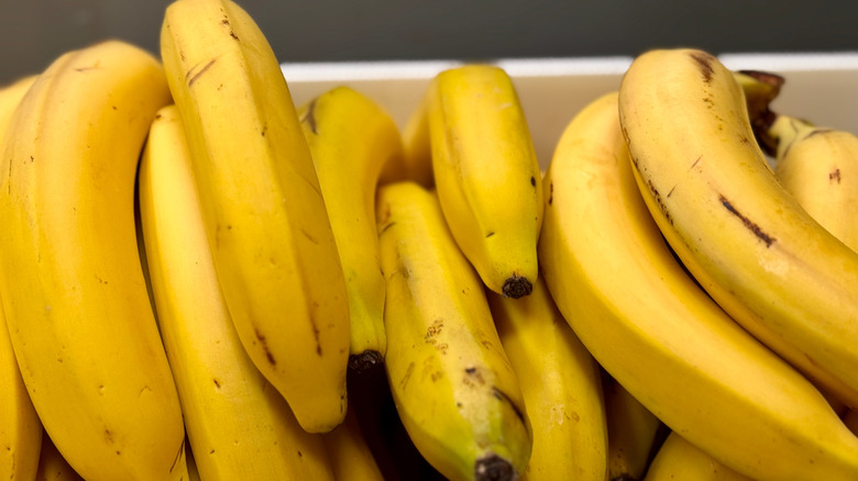 yellow bananas in a supermarket