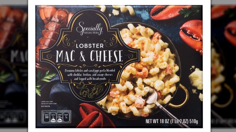 A box of Aldi Specially Selected Baked Lobster Mac & Cheese