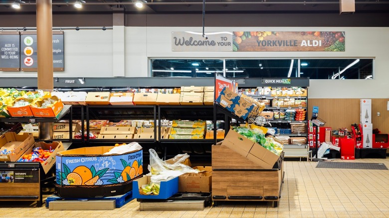 The inside of an Aldi store