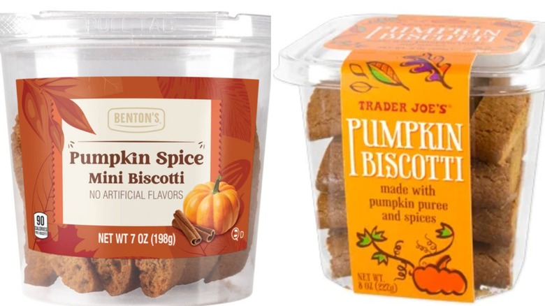 Aldi Benton's Pumpkin Spice Mini Biscotti and Trader Joe's Pumpkin Biscotti