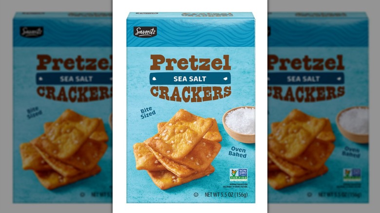 Savoritz crackers box on white background