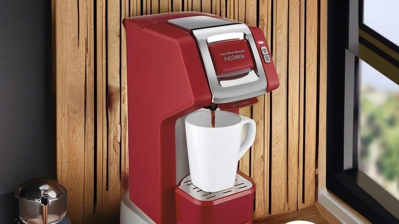 Red coffee machine