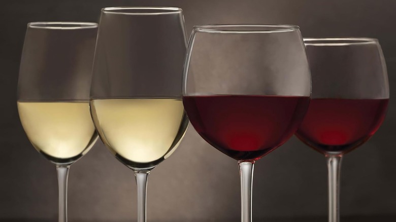 red and white wine glasses