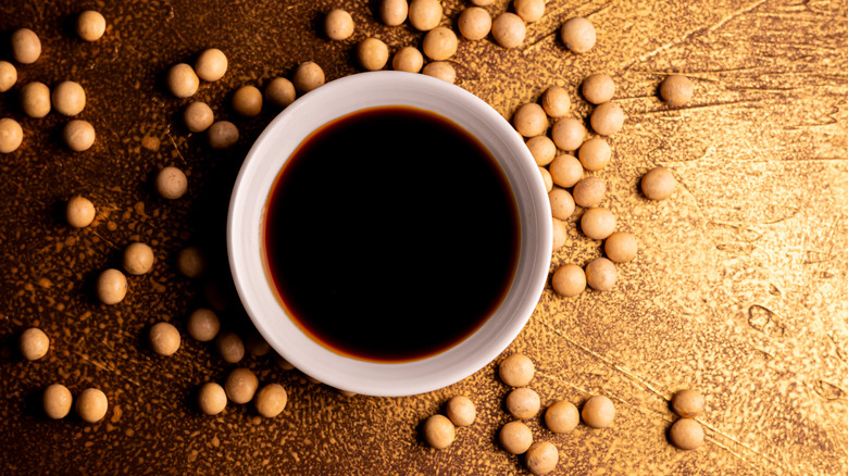Bowl of soy sauce