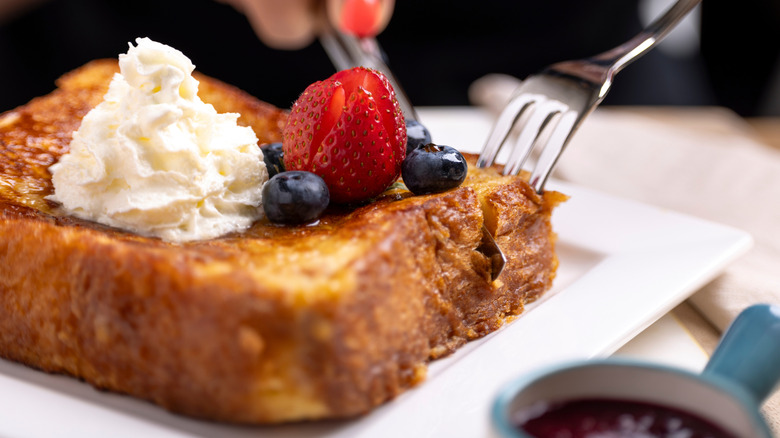 French toast slice with berries