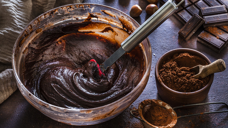 Brownie batter in a bowl