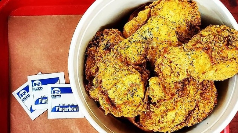 A bucket of dill pickle fried chicken from Bull's Horn in Minneapolis