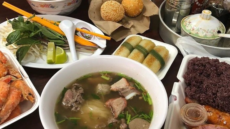 A variety of dishes from the food hall at Hmongtown Marketplace in St. Paul