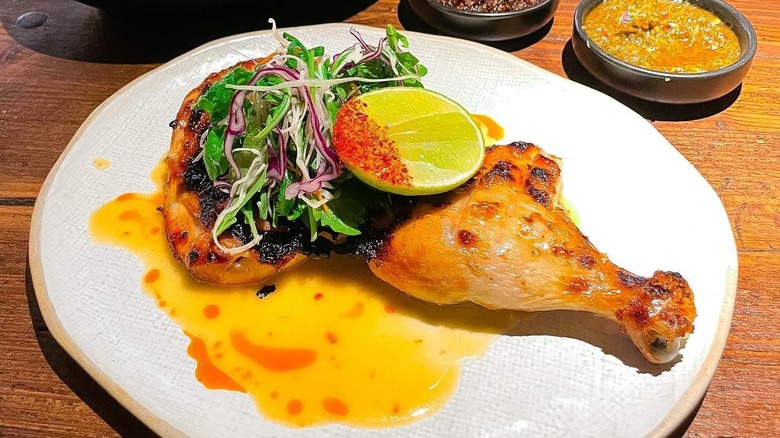 A plate of fried chicken with Asian slaw from Vinai in Minneapolis