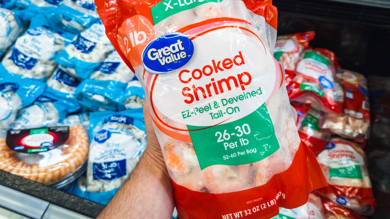 Bag of Great Value shrimp