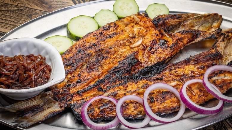 A plate of pescado zarandeado from Coni'Seafood in Los Angeles