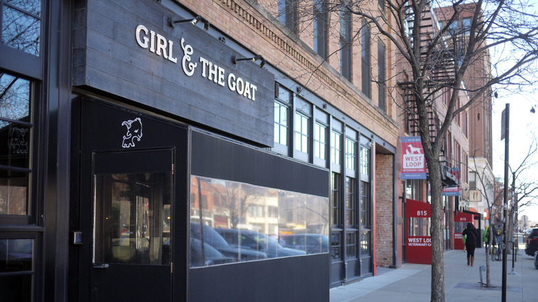 The exterior of Girl & The Goat in Chicago.
