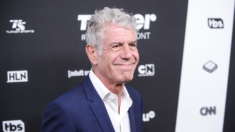 Anthony Bourdain smiling at an event