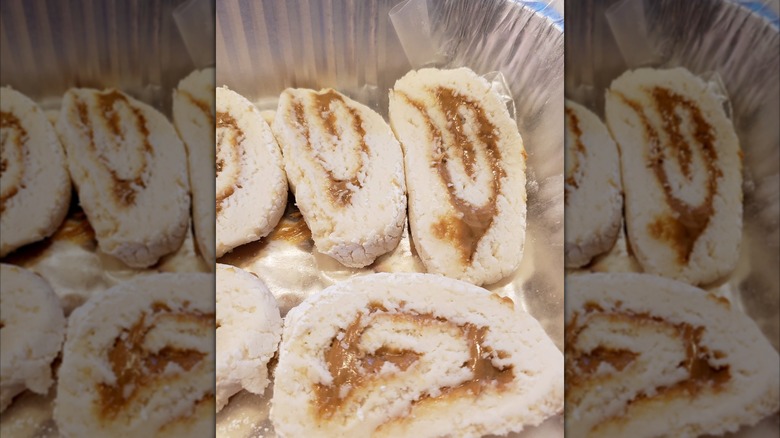 Peanut butter candy in a tray