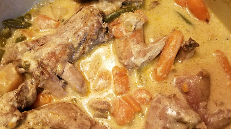 Squirrel stew in a pot