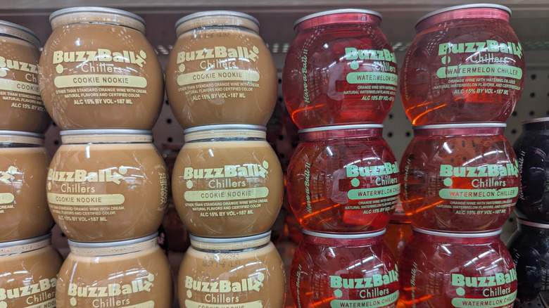 a pack of buzzballz on the shelf