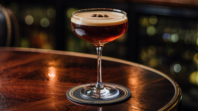 espresso martini on a table