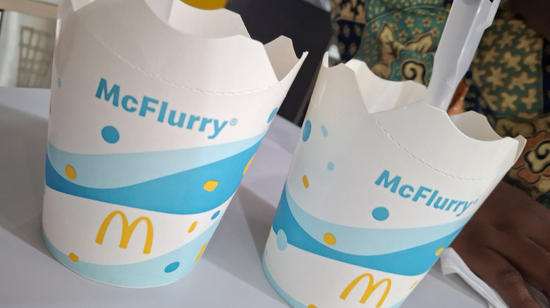 Two McDonald's Mcflurry cups
