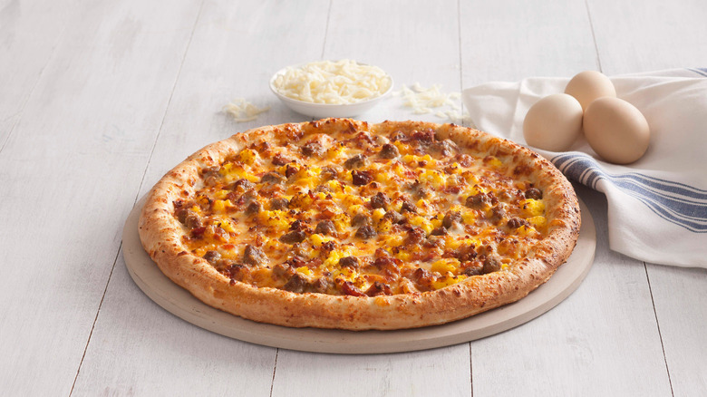 A Hunt Brothers breakfast pizza