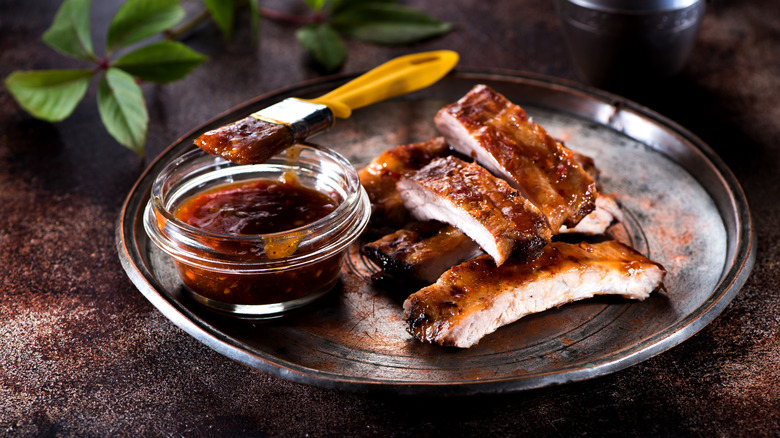 Baby back ribs are separated party style.
