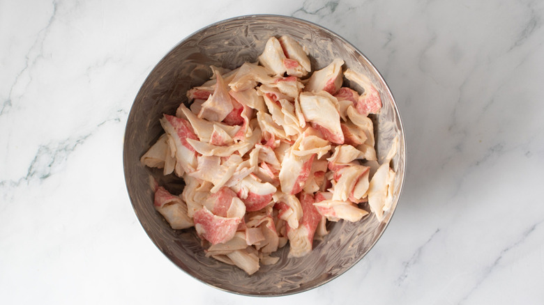 Crab mix in bowl