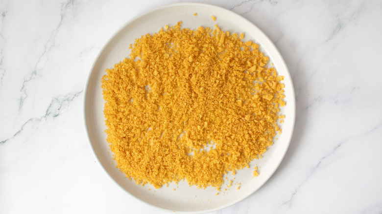 Crushed Funyuns on plate