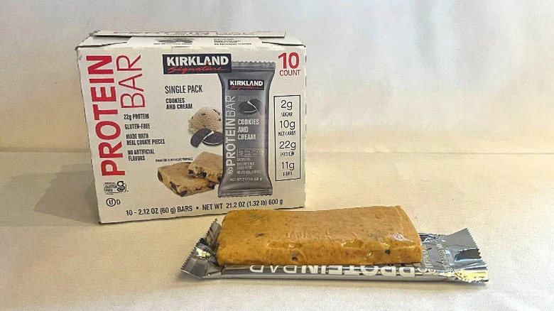Costco Kirkland Signature high-protein cookies and cream bar