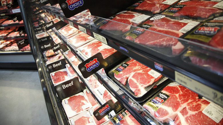 Steak display at Walmart