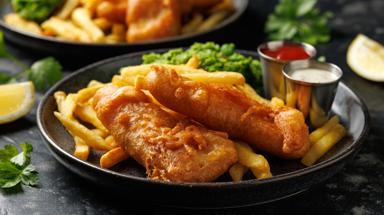 Plate of fish and chips