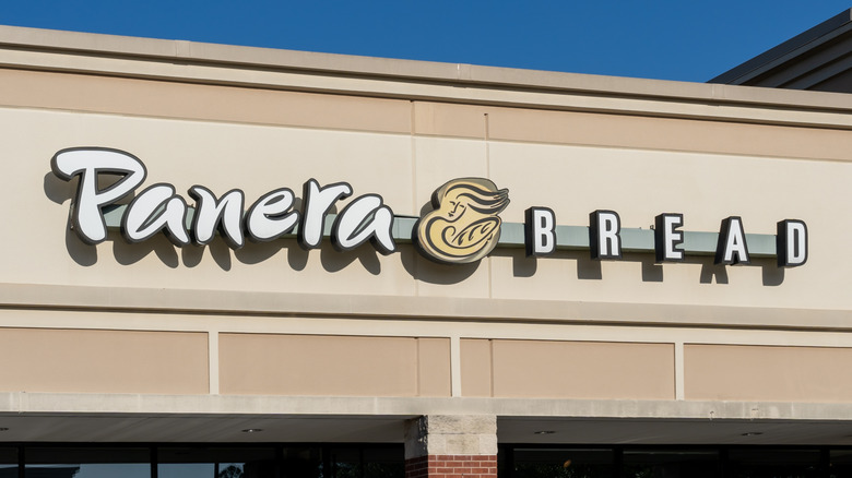 Panera bread logo on store building