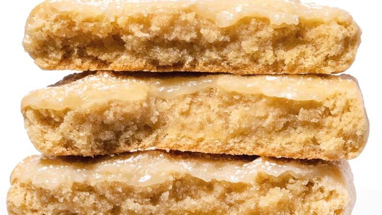 Butter cake cookies in a stack