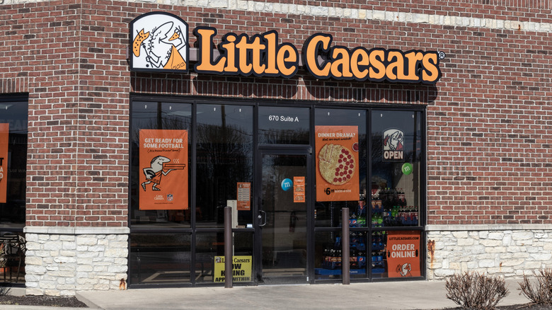 Little Caesars brick storefront