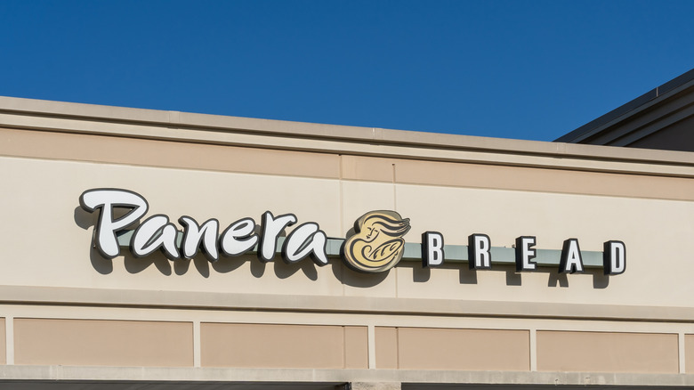 Panera bread logo on store building