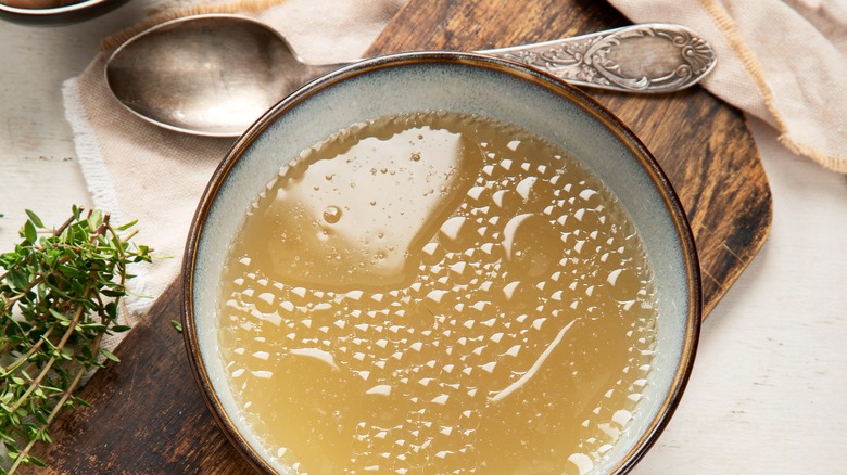 Broth in a bowl