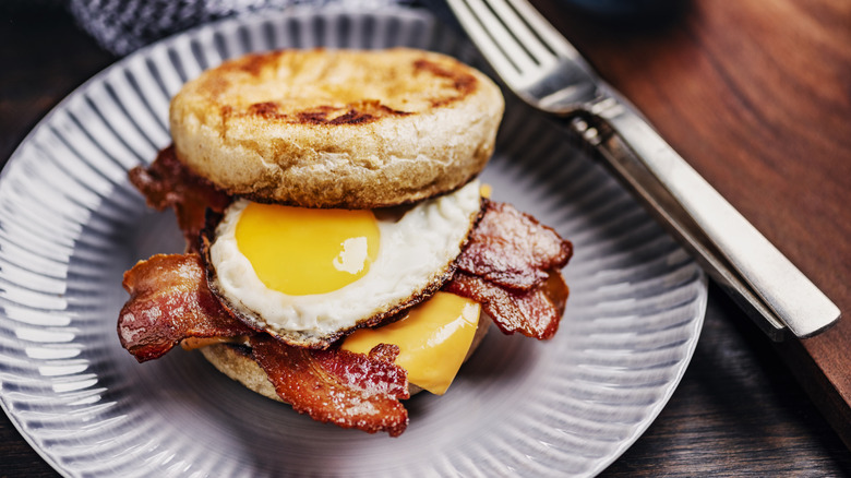 classic bacon, egg, and cheese breakfast sandwich