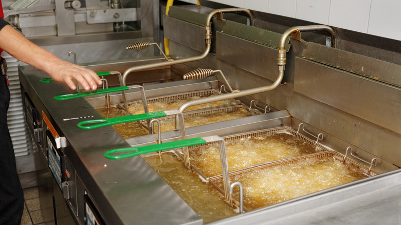 Containers of deep frying oil
