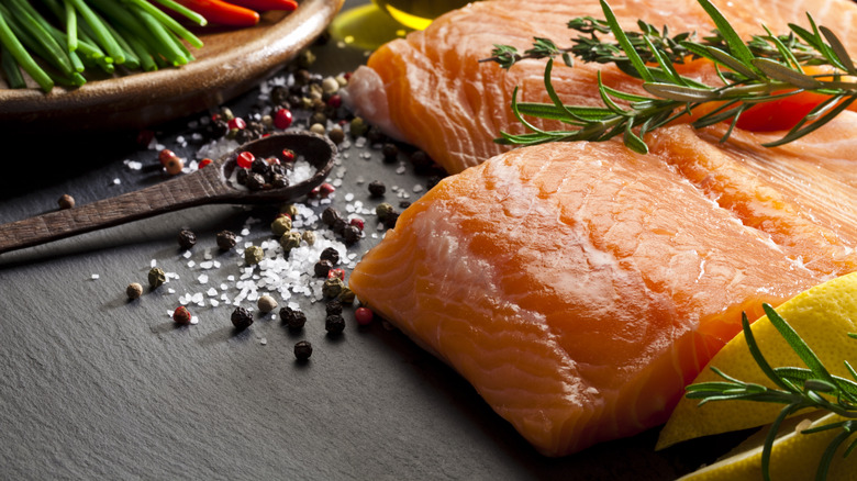 Salmon fillet with herbs