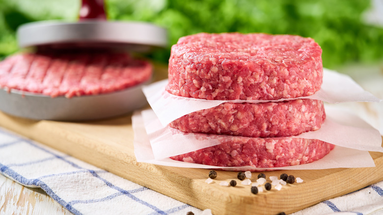 Stack of burger patties