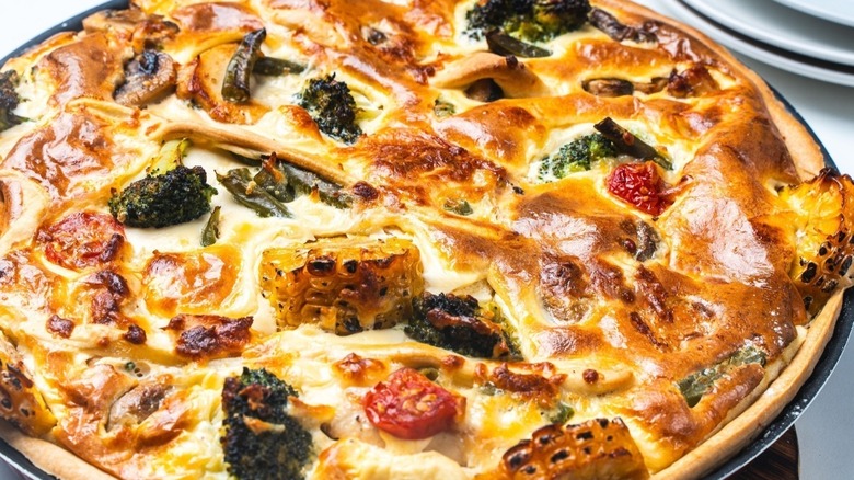 quiche in a baking dish