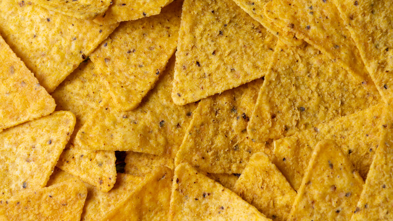 Close-up photo of a pile of tortilla chips